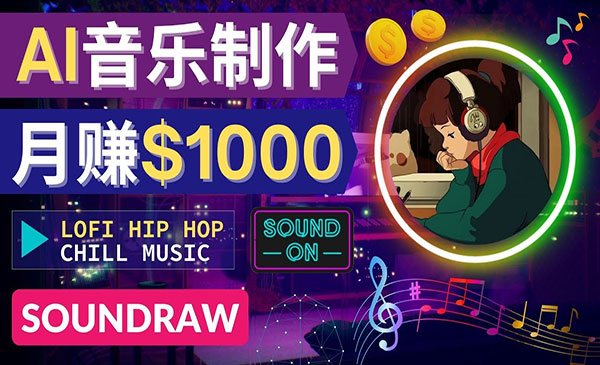 《AI音乐制作项目》无需任何音乐基础，月赚1000美元