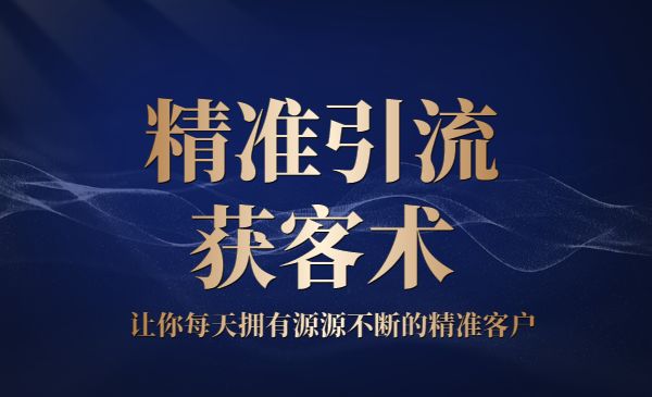 精准引liu获客术 让你每天拥有源源不断的精准客户
