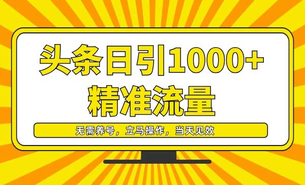 头条日引1000+精准流量