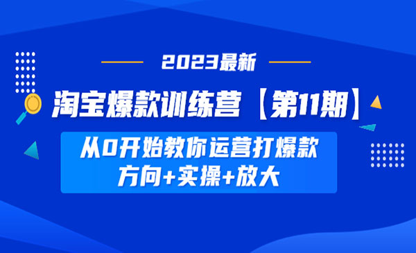 《淘宝爆款训练营》从0开始教你运营打爆款，方向+实操+放大