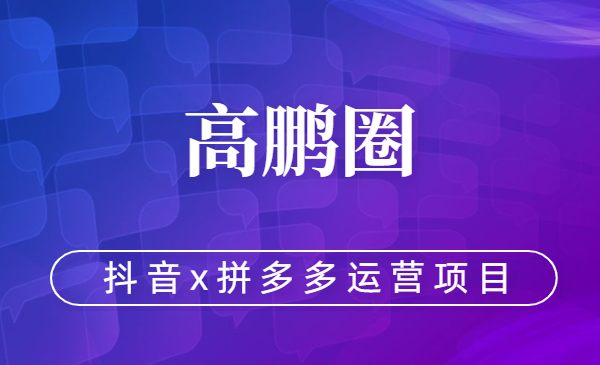 高鹏圈·抖音X拼多多运营项目，价值3980元