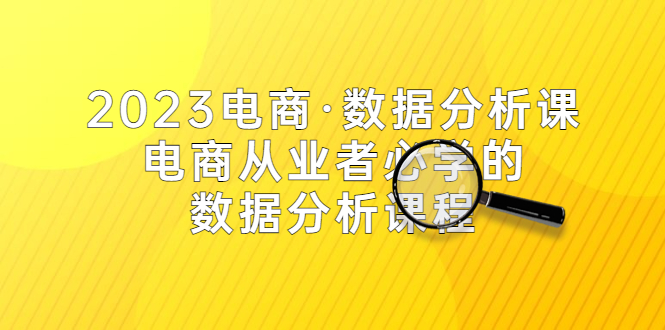零一电商·《2023电商数据分析课》电商·从业者必学的数据分析课程