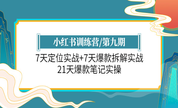 花生的书桌·《小红书训练营》7天定位实战+7天爆款拆解实战，21天爆款笔记实操