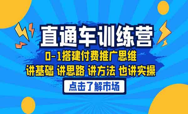 照顾酱·《淘系直通车训练课》0-1搭建付费推广思维，讲基础 讲思路 讲方法 也讲实操