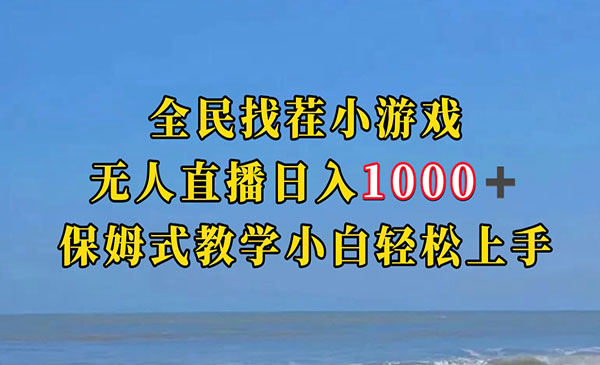 《全民找茬小游无人直播项目》日入1000+保姆式教学小白轻松上手
