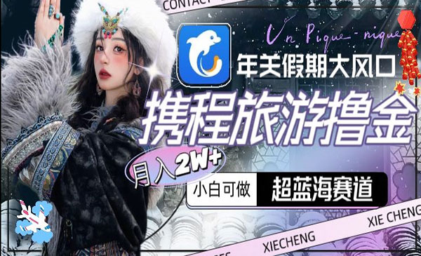 《携程旅游撸金项目》超蓝海赛道,月入2w+