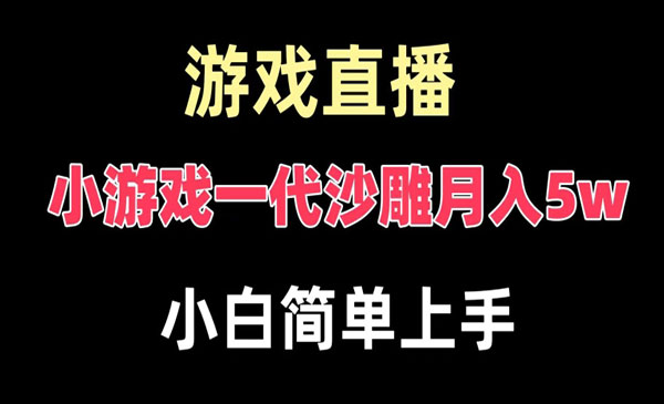 《玩小游戏一代沙雕》月入5w，爆裂变现，快速拿结果，高级保姆式教学