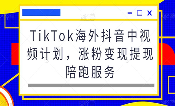 《TikTok海外中视频计划》涨粉变现提现陪跑服务