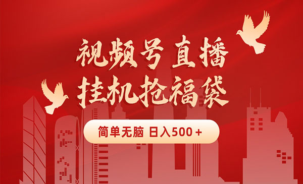 《视频号直播抢福袋项目》简单无脑，批量产出实物，轻松日入500＋