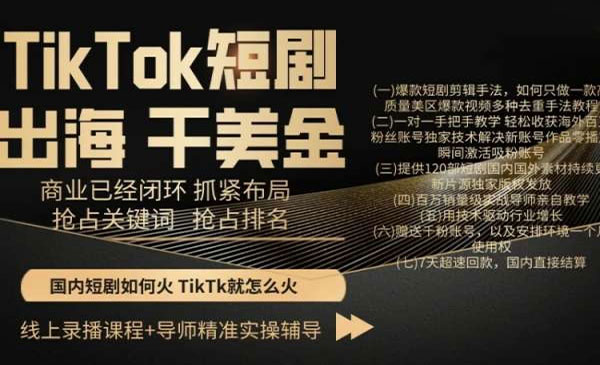 《TikTok短剧出海干美金》