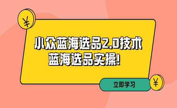 叮当会·《拼多多培训第33期》小众蓝海选品2.0技术-蓝海选品实操！