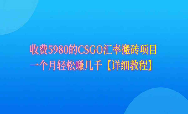 《CSGO装备搬砖项目》月综合收益率高达60%
