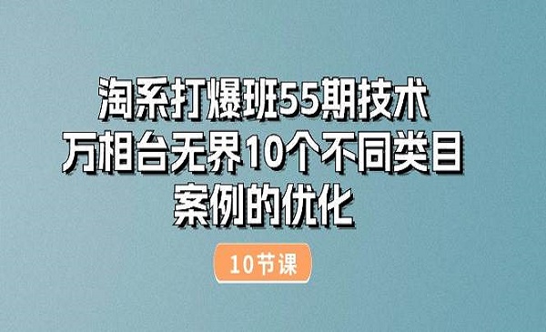 《淘系打爆班55期技术》万相台无界10个不同类目案例的优化（10节）