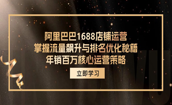 《阿里巴巴1688店铺运营》掌握流量飙升与排名优化秘籍 年销百万核心运营策略