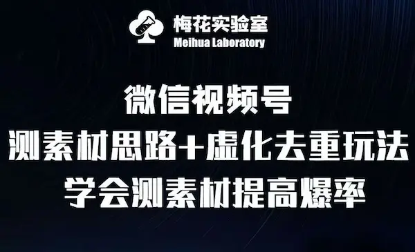 梅花实验室《视频号连怼技术》测素材思路和上下虚化去重玩法-