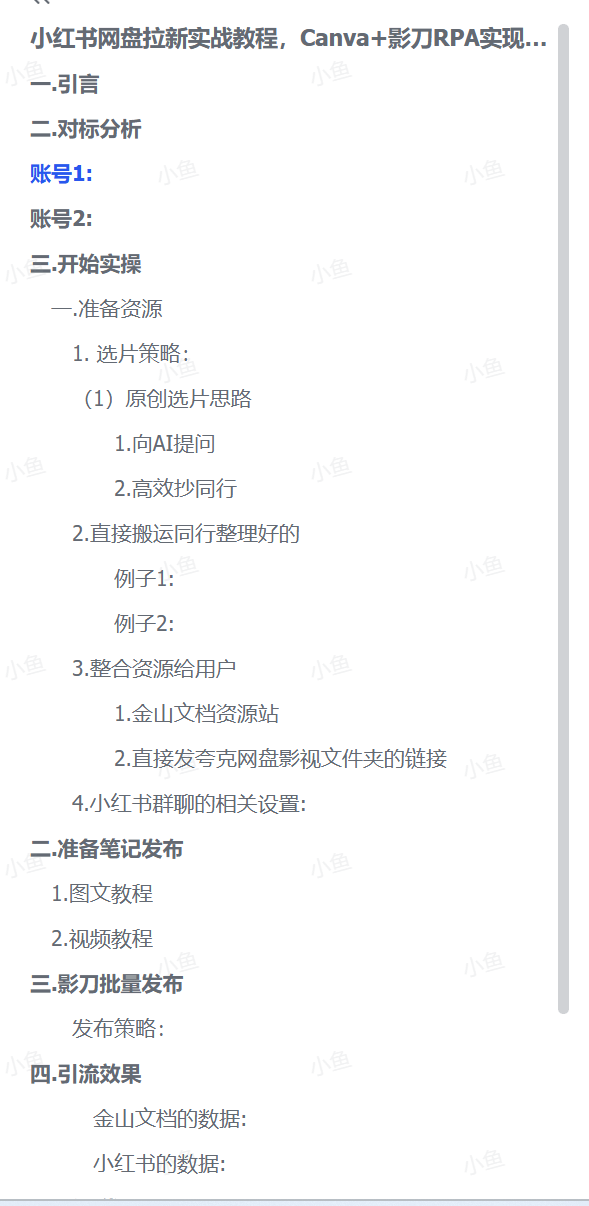 图片[1]-【2025.5.22】小红书网盘拉新实战教程,1个小时生成7天笔记-小鱼项目网
