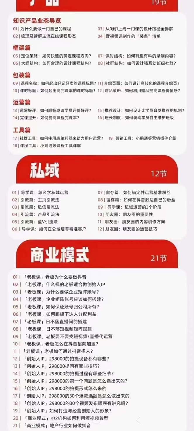 网红校长·《短视频IP变现通关秘笈》短视频篇+直播篇+产品篇+私域篇+商业模式